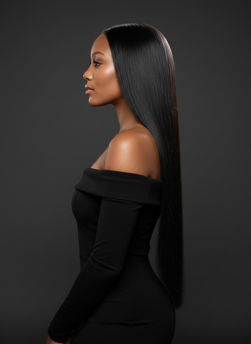 Straight Seamless Clip-Ins - 02 side profile