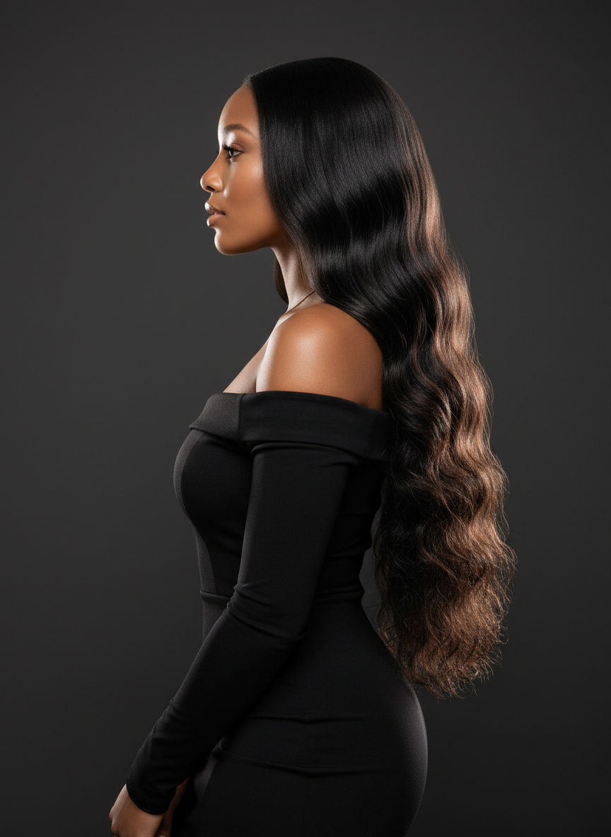 Virgin Brazilian Loose Wave Bundle - 02 side profile