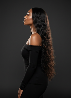 Virgin Peruvian Loose Wave Standard Lace Frontal - 02 side profile
