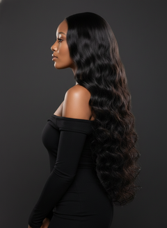 Standard Lace Malaysian Body Wave 4x4 Closure Wig - 02 side profile