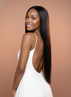 Straight Seamless Clip-Ins - 03 over shoulder