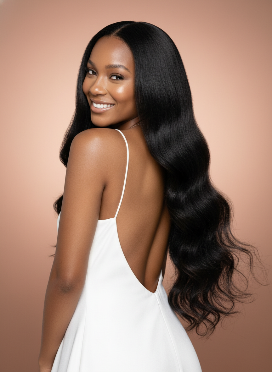 HD Lace Brazilian Loose Wave 4x4 Closure Wig - 03 over shoulder