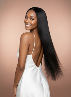 Brazilian Kinky Straight HD Lace Frontals - 03 over shoulder