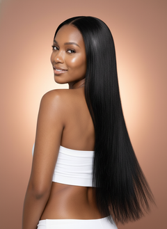Virgin Brazilian Straight Bundle - 03 over shoulder