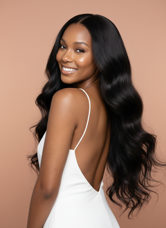 Virgin Brazilian Loose Wave Bundle - 03 over shoulder