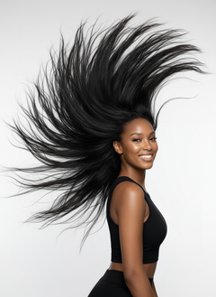 Brazilian Kinky Straight HD Lace Frontals - 04 hair flip