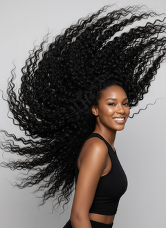Virgin Brazilian Deep Wave Standard Lace Frontal - 04 hair flip