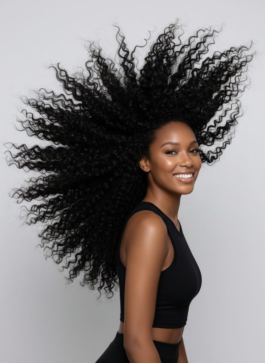 Peruvian Curly 5x5 HD Lace Closures - 04 hair flip