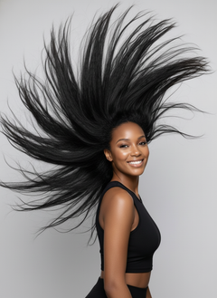Peruvian Yaki Straight 4x4 HD Lace Closures - 04 hair flip
