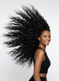 Virgin Peruvian Water Wave 4x4 Standard Lace Closure - 04 hair flip