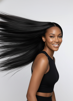 HD Lace Brazilian Straight 5x5 Closure Wig - 04 hair flip