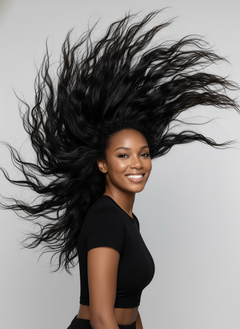 HD Lace Brazilian Loose Wave 4x4 Closure Wig - 04 hair flip