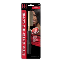 Hot & Hotter Thermal Straighten Comb Fine Teeth, 1 Count Hair Straightener, Black & Gold