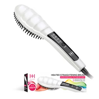 Hot & Hotter Heated Straightening Brush, 1 Count Hot Styling Brush, White