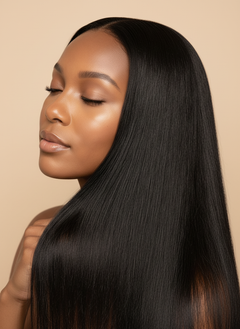 Virgin Brazilian Yaki Straight Standard Lace Frontal - 05 texture detail