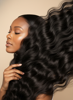 Virgin Brazilian Water Wave 4x4 Standard Lace Closure - 05 texture detail