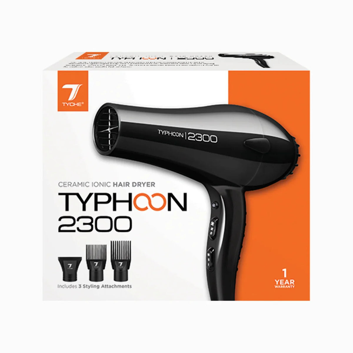 Tyche Typhoon 2300 Ceramic Ionic Hair Dryer Black
