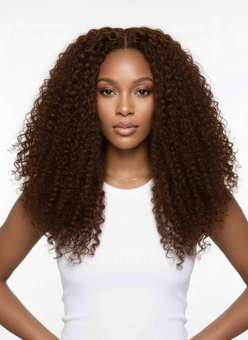 Deep Wave Center Part Lace Wig - #2 Chocolate Brown