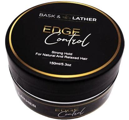 Bask & Lather Edge Control Hair Gel, Strong Hold, Thick Edges, Styling Gel, Non-Greasy, Non-Flaking, No White Cast, Long Lasting, Supports Hair Growt