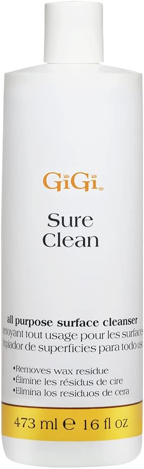 GIGI Sure Clean Wax Residue Remover, All-Purpose Surface Cleaner for Warmers, Salon & Spa Equipment, Removes Build-Up, 16 fl oz