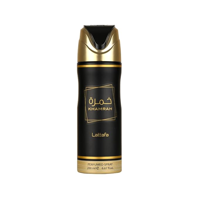 Lattafa Khamrah Perfumed Deodorant Spray for Unisex, 6.7 Ounce