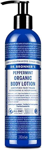 Dr. Bronner's - Organic Lotion (8 oz) Peppermint, Lavender Coconut, Orange Lavender, & Patchouli Lime - Body Lotion & Moisturizer, Organic, Soothing for Hands, Face & Body