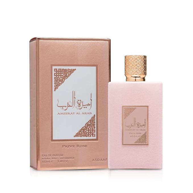 Lattafa Asdaaf Ameerat Al Arab Prive Rose Eau de Parfum Spray for Women, 3.4 Ounce