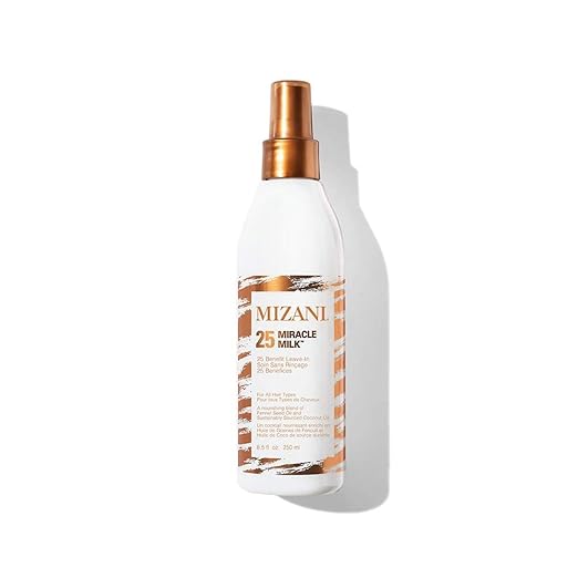Mizani 25 Benefit Miracle Milk - Leave in Conditioner for Curly Hair, With Coconut Oil, Curl Detangler Spray