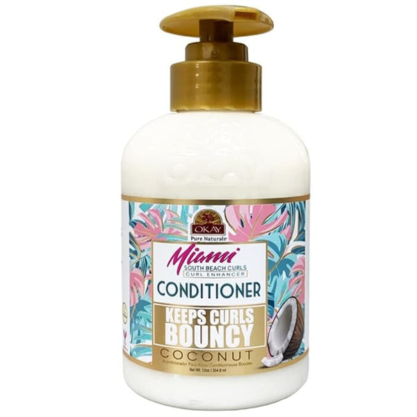 Okay Pure Naturals Miami South Beach Curls, Coconut Curl Enhancer Conditioner, 12 oz