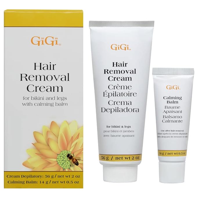 GiGi Hair Removal Cream, with Calming Balm for Legs and Bikini Area