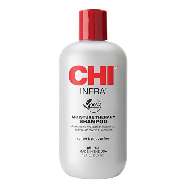 CHI Infra Shampoo, Gently Cleanses Scalp & Hair, Hydrating & Nourishing For All Hair Types, Designed for Heat Damaged Hair, Sulfate, Paraben, & Cruelty-Free, 12 Oz