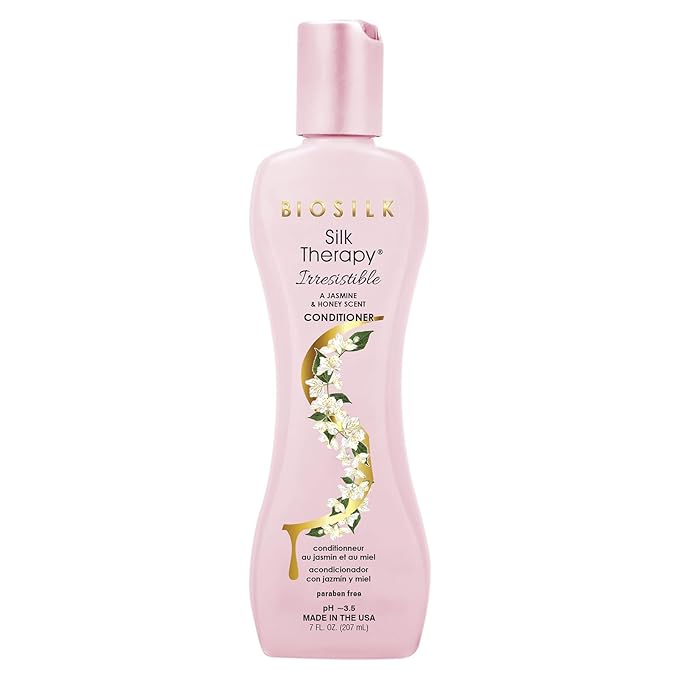 BioSilk Irresistible Collection Silk Therapy Conditioner, Moisturizes & Conditions Hair, Jasmine & Honey Scent, Sulfate, Paraben, & Cruelty-Free, 7 Oz