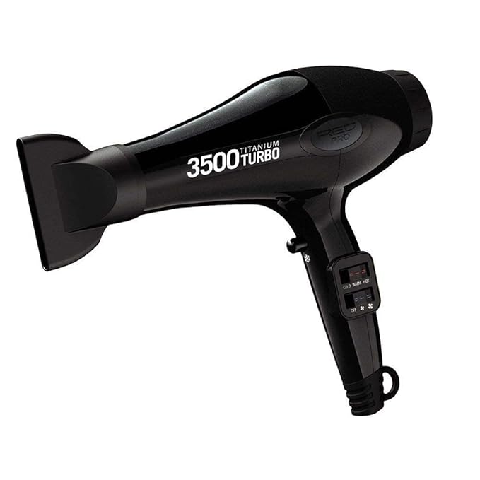 Red Pro Hair Dryer 3500W Turbo Titanium Blow Dryer with Detangler Comb, Fast Dry Smooth Hair, Multi Setting, Cool Shoot Button, Professional Salon Dryer