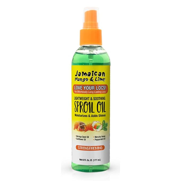 Jamaican Mango & Lime Love Your Locs Lightweight Spray Oil – Nourishing Shine & Scalp Relief for Locs, Braids, Twists, Curls 6 oz