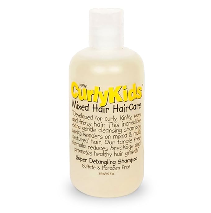 CurlyKids Mixed Haircare Super Detangling Shampoo, Yellow, 8 Fl Oz