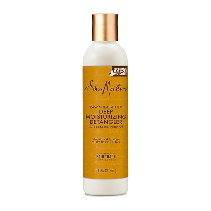 SheaMoisture Raw Shea Butter Deep Moisturizing Detangler for Dry, Damaged Hair, Hair Styling Product Formulated with Sea Kelp and Argan Oil 8 oz