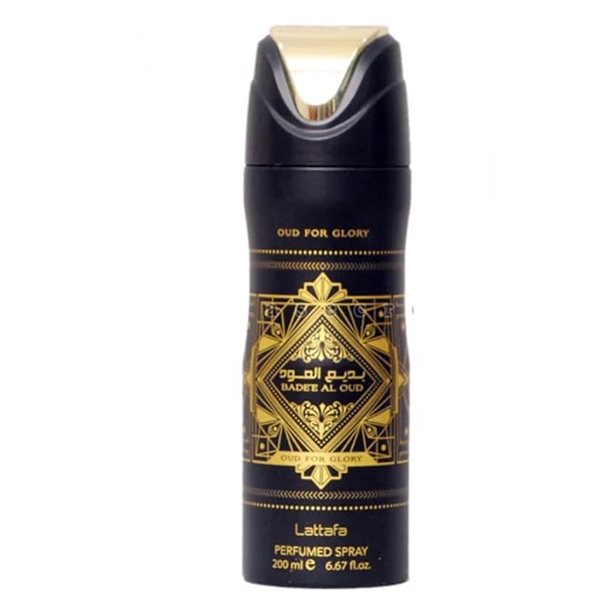 Lattafa Bade'e Al Oud Oud for Glory for Unisex Perfumed Deodorant Spray, 6.67 Ounce