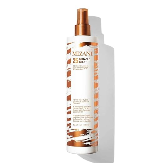 Mizani 25 Benefit Miracle Milk - Leave in Conditioner for Curly Hair, With Coconut Oil, Curl Detangler Spray