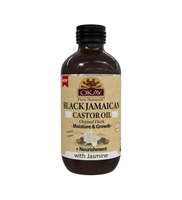 OKAY BLACK JAMAICAN CASTOR OIL ORIGINAL DARK with JASMINE 4oz