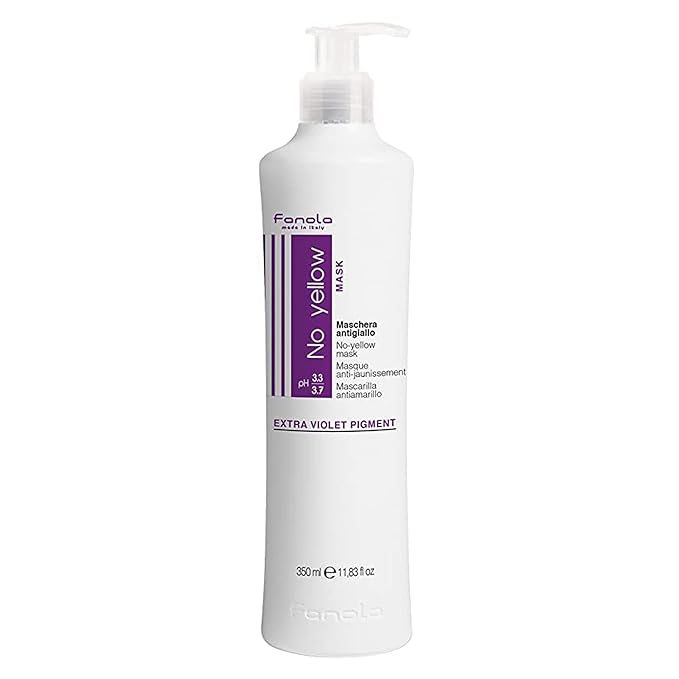 Fanola No Yellow Purple Hair Mask - Acidic pH Deep Conditioning Hair Mask for Blonde, Bleached & Grey Shades - Intense Violet Pigment Neutralizes Brassy Tones (11.8 Fl oz