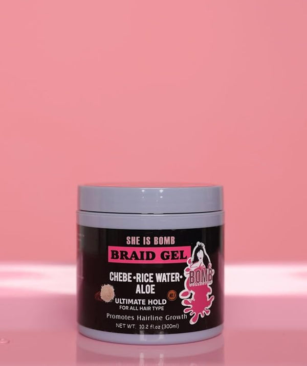 She Is Bomb BRAID GEL with CHEBE, RICE WATER, & ALOE