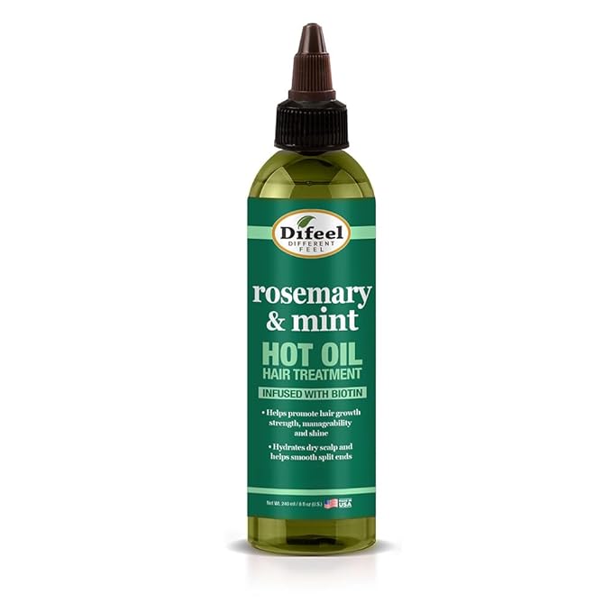 Difeel Hot Oil Hair Treatment with Natural Rosemary, Mint & Biotin 8 oz