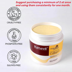 Karseell Collagen Hair Mask With Argan Oil For Dry, Damaged Hair, Frizz, 16.9 Oz