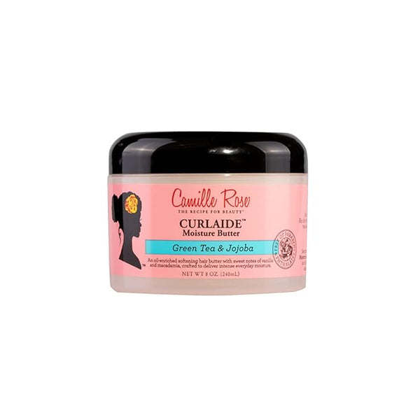 Camille Rose Curlaide Moisture Butter – Curly Hair Cream with Green Tea & Jojoba, Detangler, 8 Fl Oz
