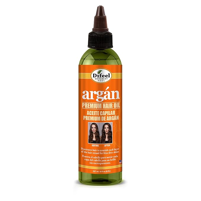 Difeel Argan Hydrating Premium Hair Oil 8 oz. - Hair Oil for Dry Hair and Natural Hair Oil Treatment