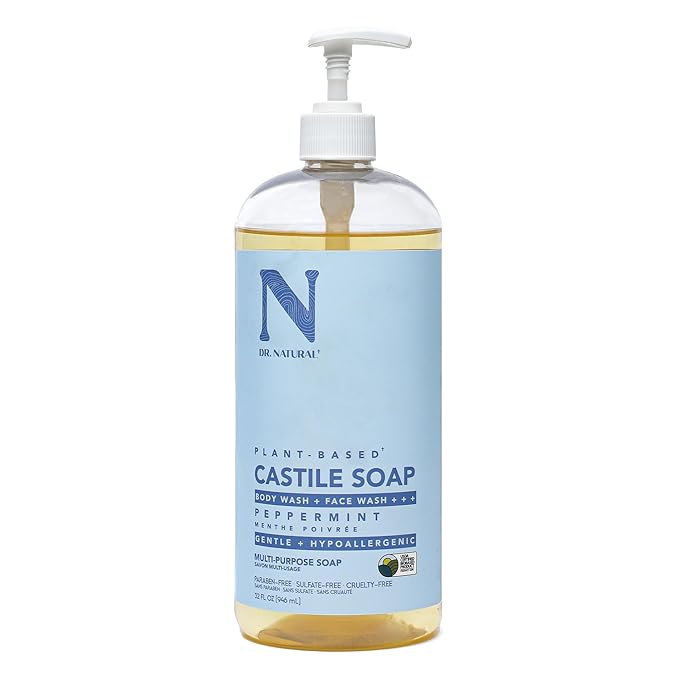 Dr. Natural Castile Liquid Soap, Peppermint, 32 oz