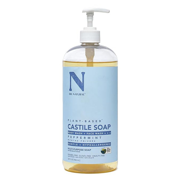 Dr. Natural Castile Liquid Soap, Peppermint, 32 oz
