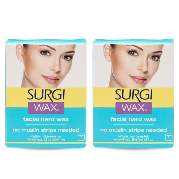 Surgiwax Microwaveable Facial Hair Removal Wax, Hard Wax Kit – Stripless Hair Removal for Face, & Upper Lip, At-Home Waxing Kit for Women, 1 oz