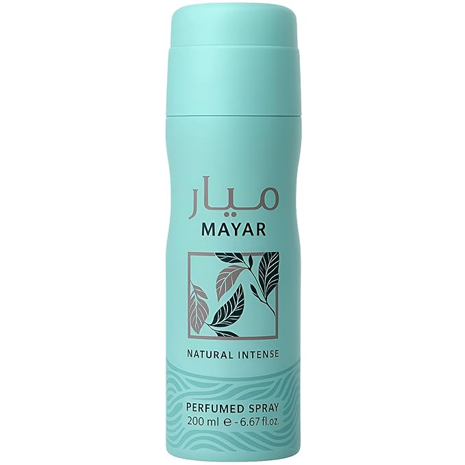 Lattafa Mayar Natural Intense – Fruity, Floral, Aquatic, Musky – Perfumed Deodorant Spray for Women, 6.67 Ounce