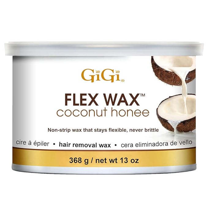 GiGi Coconut Honee Flex Hard Wax for Face & Body, Non-Strip Hair Removal Wax, Gentle for Sensitive to Normal Skin, 13 oz,